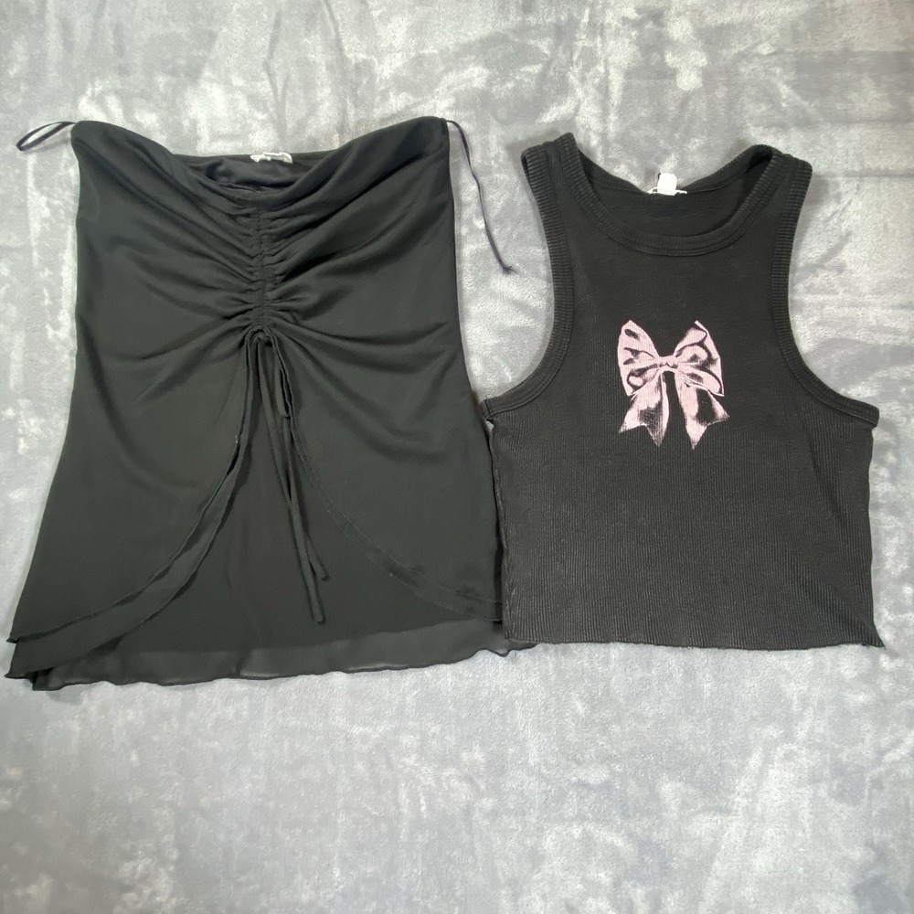 Garage Crop Tube Top & Tank XS Sexy Layered Goth Funky Hippie Festival Whimsical